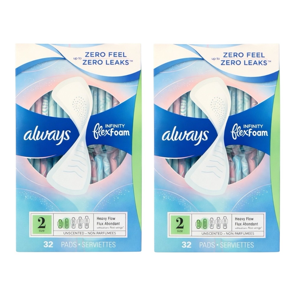 Always - Infinity FlexFoam Pads (Size 2) - Unscented Heavy Flow